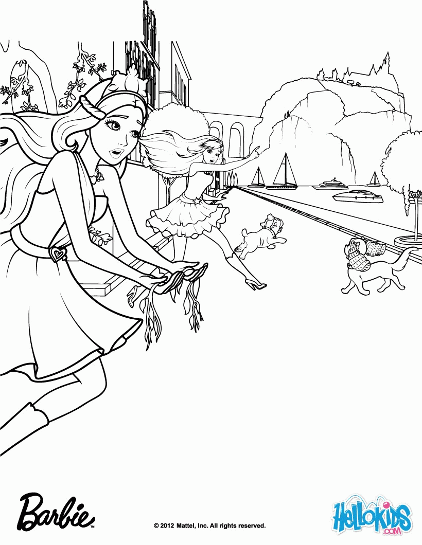 Barbie THE PRINCESS & THE POPSTAR coloring pages - The Diamond ...