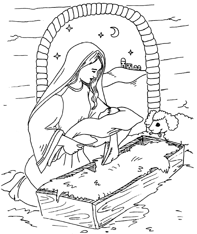 Birth of Jesus Coloring Pages For Children | Free Christian Wallpapers