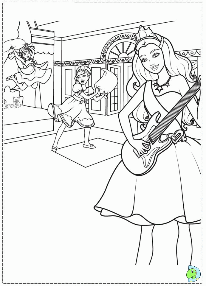 Barbie- The princess and the Popstar Coloring page