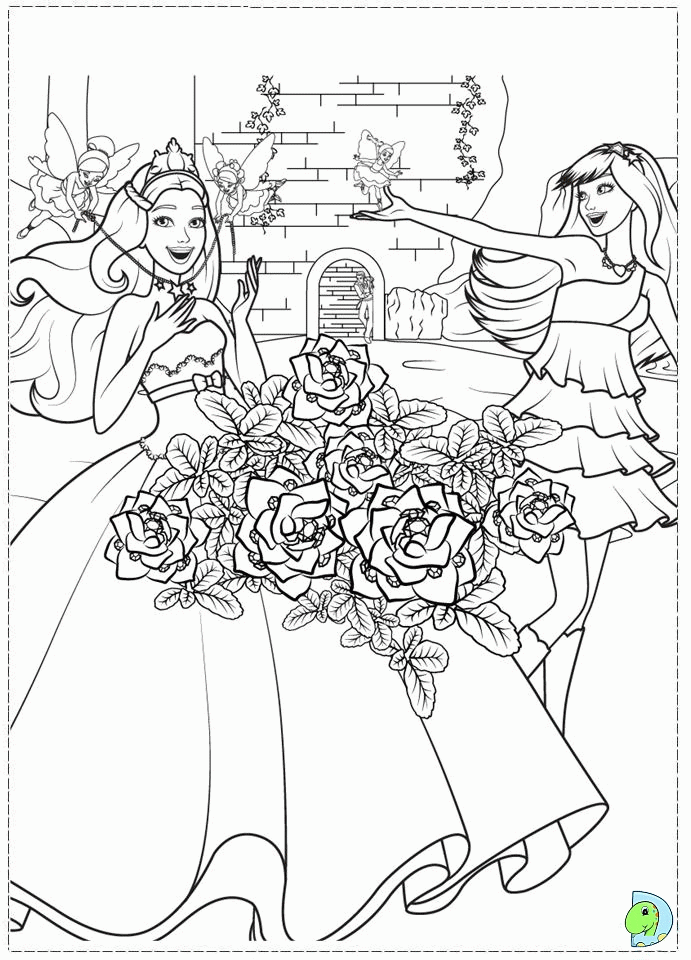 Barbie- The princess and the Popstar Coloring page- DinoKids.org