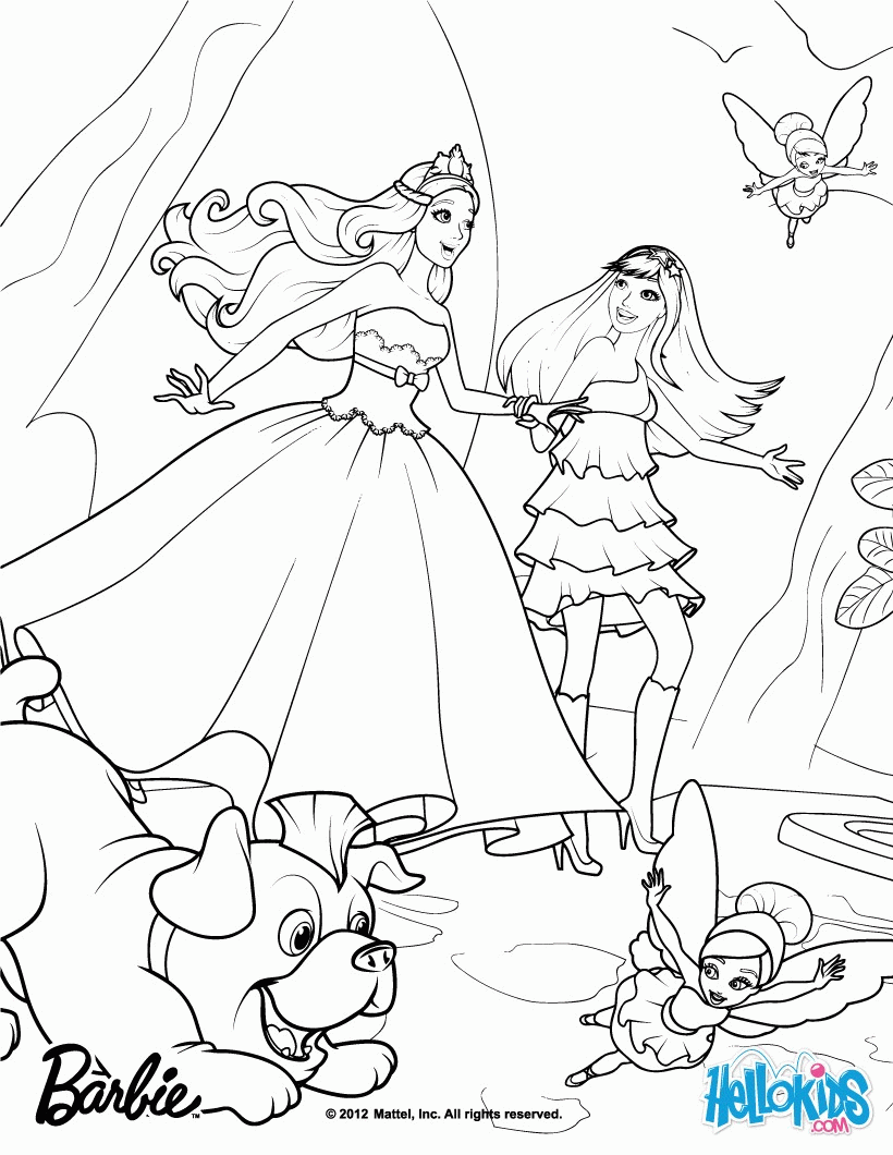 Barbie Princess And The Popstar Coloring Pages Printable - Coloring