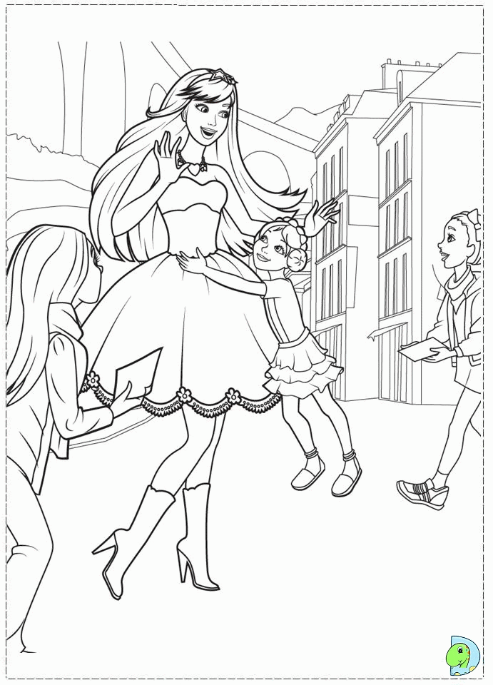 Barbie- The princess and the Popstar Coloring page