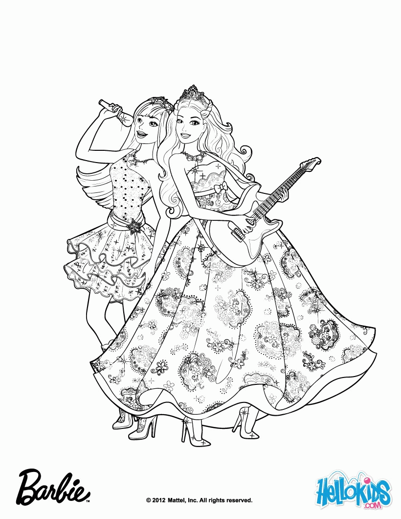 Barbie THE PRINCESS & THE POPSTAR coloring pages - Princess Tori ...