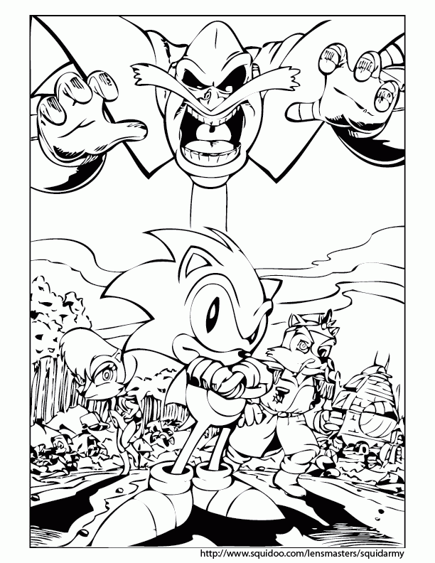 sonic the hedgehog coloring pages - Squid Army