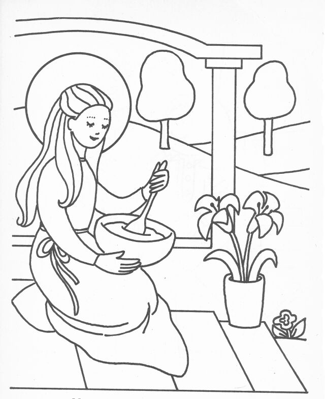 Mary the mother of Jesus Colouring Pages