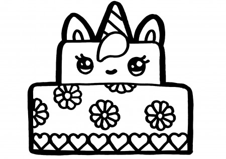 unicorn cakes coloring pages