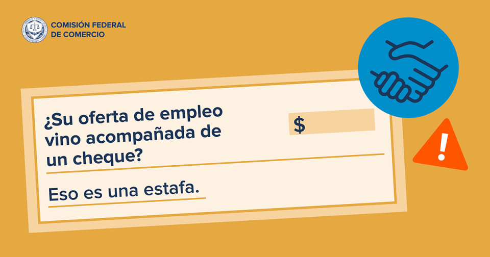 ¿Su oferta de empleo vino acompañada de un cheque? Eso es una estafa