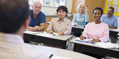 Older students in classroom