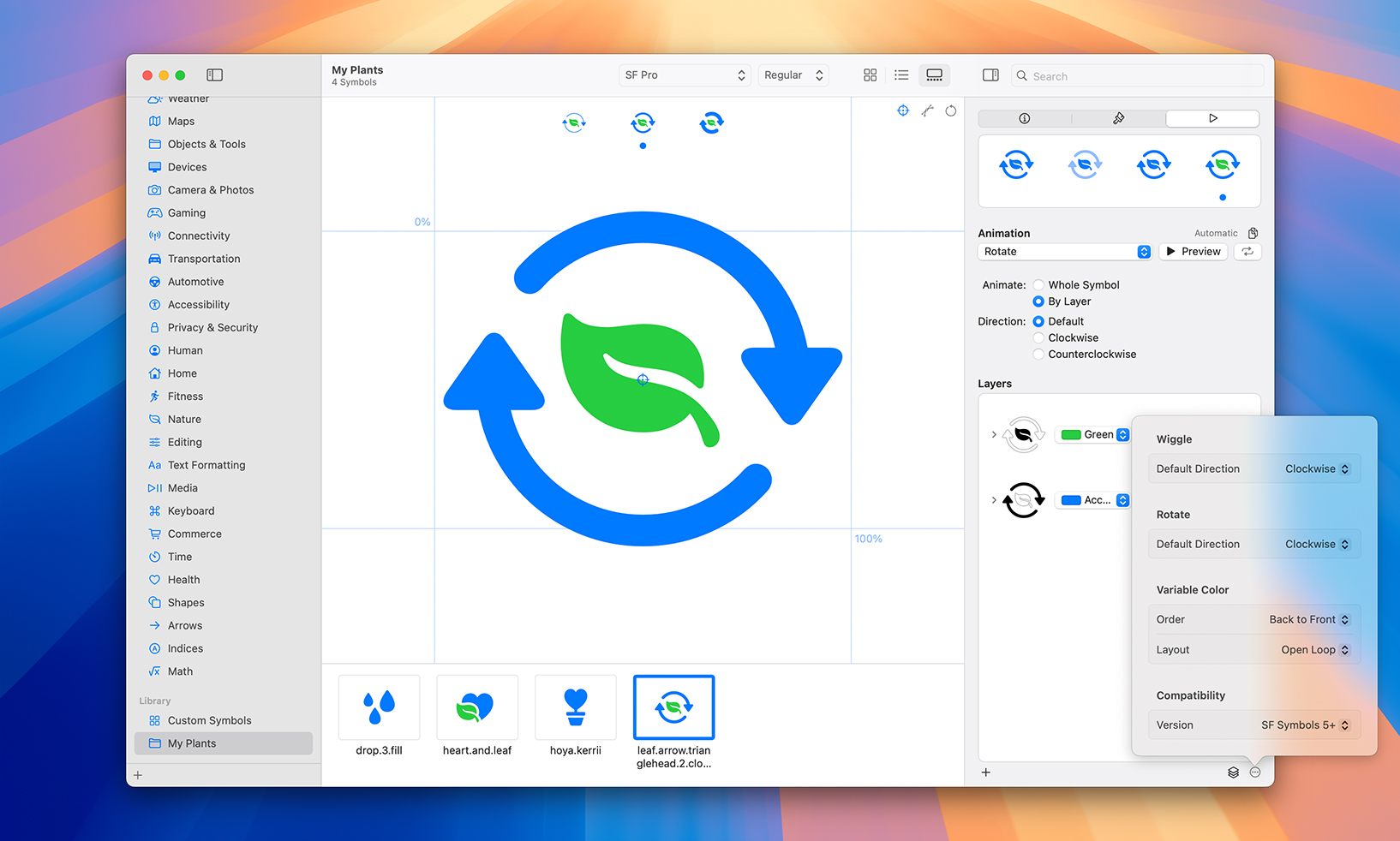 macOS screen of annotation tools in SF Symbols