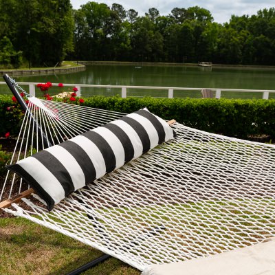 Long Sunbrella Hammock Pillow - Cabana Black