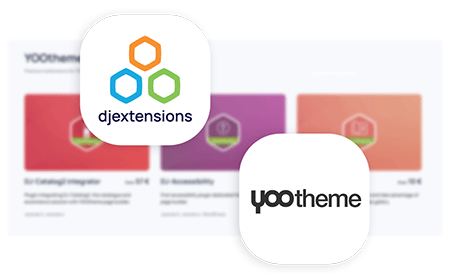 dj-extensions and yootheme logotypes