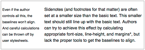 sidenote rendering with aligned baselines