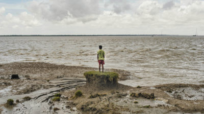 Sea level rise has shrunk India's Ghoramara Island from nearly 8 square miles to 2 square miles in recent decades.