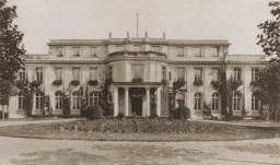 View of the Wannsee villa. On January 20, 1942, the villa was the site of the Wannsee Conference, at which the decision to proceed with the "Final Solution to the Jewish Question" was announced.