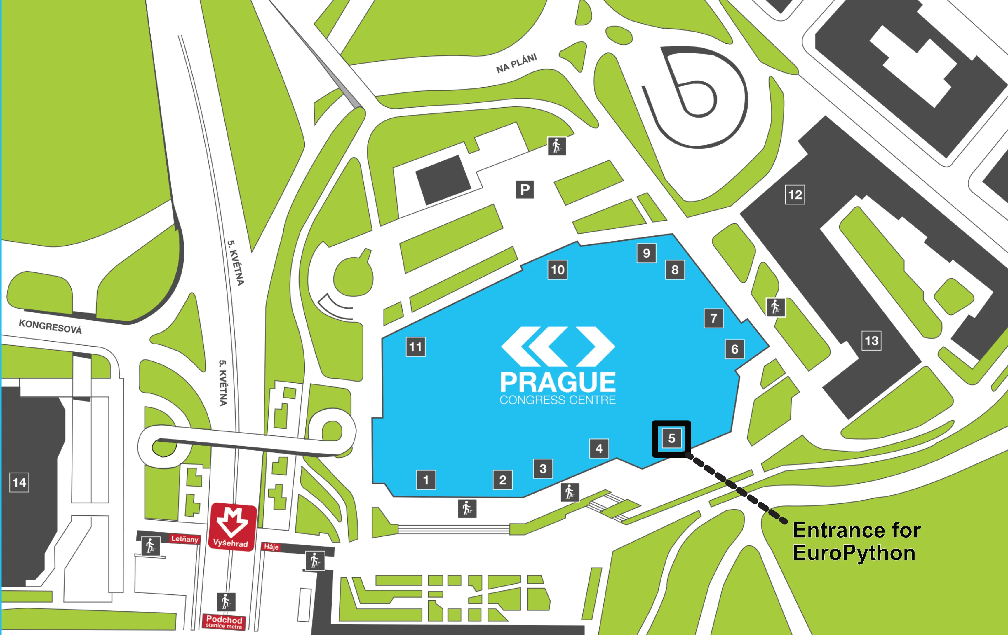 PCC entrances map