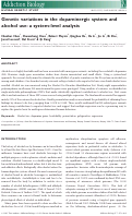 Cover page: Genetic variations in the dopaminergic system and alcohol use: A multiple regression approach.