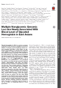 Cover page: Multiple Nonglycemic Genomic Loci Are Newly Associated With Blood Level of Glycated Hemoglobin in East Asians