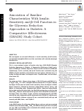 Cover page: Association of Baseline Characteristics With Insulin Sensitivity and β-Cell Function in the Glycemia Reduction Approaches in Diabetes: A Comparative Effectiveness (GRADE) Study Cohort.