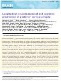 Cover page: Longitudinal neuroanatomical and cognitive progression of posterior cortical atrophy