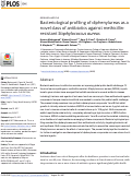 Cover page: Bacteriological profiling of diphenylureas as a novel class of antibiotics against methicillin-resistant Staphylococcus aureus