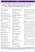 Cover page: Genome-Wide Analysis of Copy Number Variants in Attention Deficit Hyperactivity Disorder: The Role of Rare Variants and Duplications at 15q13.3