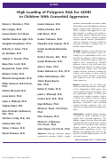 Cover page: High Loading of Polygenic Risk for ADHD in Children With Comorbid Aggression