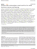 Cover page: Genome-wide meta-analyses reveal novel loci for verbal short-term memory and learning