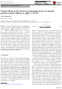 Cover page: Nuclear effects on the transverse momentum spectra of charged particles in pPb collisions at [Formula: see text][Formula: see text].