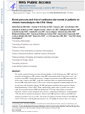 Cover page: Blood Pressure and Risk of Cardiovascular Events in Patients on Chronic Hemodialysis: The CRIC Study (Chronic Renal Insufficiency Cohort).