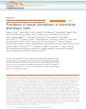 Cover page: Prevalence of sexual dimorphism in mammalian phenotypic traits