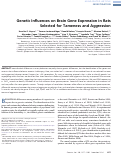 Cover page: Genetic Influences on Brain Gene Expression in Rats Selected for Tameness and Aggression