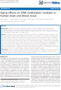 Cover page: Aging effects on DNA methylation modules in human brain and blood tissue