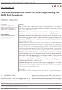 Cover page: Outcomes from elective colorectal cancer surgery during the SARS‐CoV‐2 pandemic