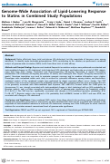 Cover page: Genome-Wide Association of Lipid-Lowering Response to Statins in Combined Study Populations