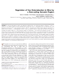 Cover page: Regulation of Sex Determination in Mice by a Non-coding Genomic Region