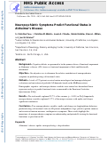 Cover page: Neuropsychiatric Symptoms Predict Functional Status in Alzheimer’s Disease