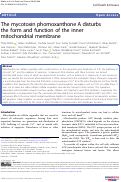 Cover page: The mycotoxin phomoxanthone A disturbs the form and function of the inner mitochondrial membrane