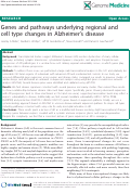 Cover page: Genes and pathways underlying regional and cell type changes in Alzheimer's disease