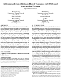 Cover page: Addressing Extensibility and Fault Tolerance in CAN-based Automotive Systems