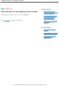 Cover page: Initial Results from the Majorana Demonstrator