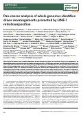 Cover page: Pan-cancer analysis of whole genomes identifies driver rearrangements promoted by LINE-1 retrotransposition.