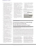 Cover page: Consortium biology in immunology: the perspective from the Immunological Genome Project.