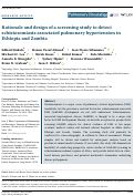 Cover page: Rationale and design of a screening study to detect schistosomiasis-associated pulmonary hypertension in Ethiopia and Zambia.