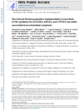 Cover page: The Clinical Pharmacogenetics Implementation Consortium Guideline for SLCO1B1, ABCG2, and CYP2C9 genotypes and Statin‐Associated Musculoskeletal Symptoms