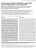 Cover page: Evolving gene/transcript definitions significantly alter the interpretation of GeneChip data