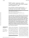 Cover page: WASP regulates suppressor activity of human and murine CD4+CD25+FOXP3+ natural regulatory T cells