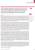 Cover page: Global, regional, and national incidence, prevalence, and years lived with disability for 354 diseases and injuries for 195 countries and territories, 1990–2017: a systematic analysis for the Global Burden of Disease Study 2017