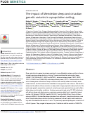 Cover page: The impact of Mendelian sleep and circadian genetic variants in a population setting