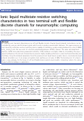 Cover page: Ionic liquid multistate resistive switching characteristics in two terminal soft and flexible discrete channels for neuromorphic computing