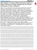 Cover page: Meta-Analysis of Genome-Wide Association Studies in African Americans Provides Insights into the Genetic Architecture of Type 2 Diabetes